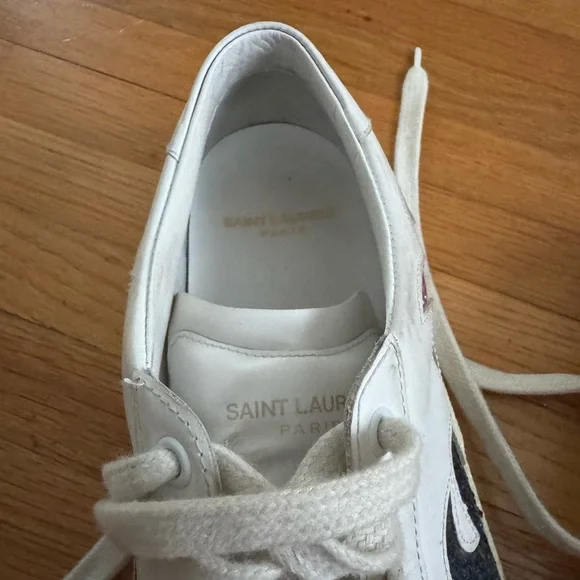 Saint Laurent White Sneakers with Pink and Blue Stars - Picture 6 of 6